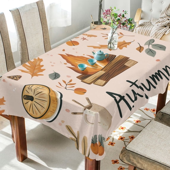 Yayeee Tablecloths for Rectangular Tables 60 x 60 inch Party Table Cover, Campfire Pattern