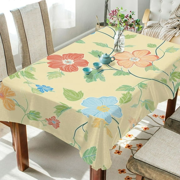 Yayeee Tablecloths for Rectangular Tables 60 x 108 inch Party Table Cover, Colorful Flower
