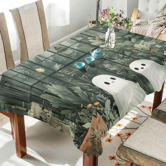Yayeee Tablecloths for Rectangular Tables 60 x 108 inch Party Table Cover, Cute Ghosts Playing