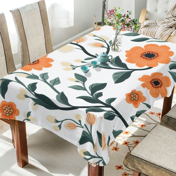 Yayeee Tablecloths for Rectangular Tables 60 x 60 inch Party Table Cover, Flowers Pattern