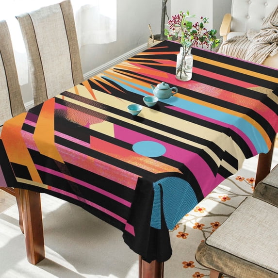 Yayeee Tablecloths for Rectangular Tables 60 x 108 inch Party Table Cover, Futuristic Sun