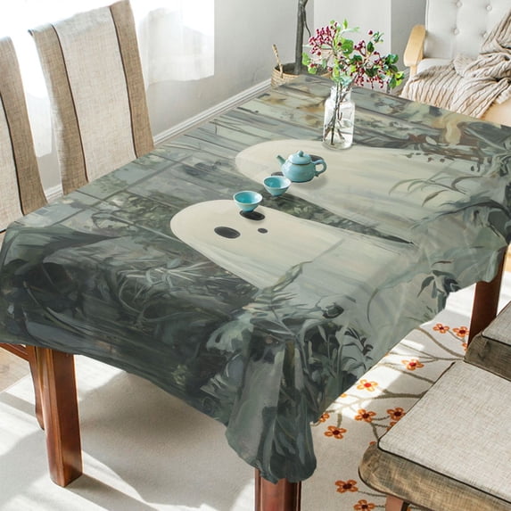 Yayeee Tablecloths for Rectangular Tables 54 x 54 inch Party Table Cover, Ghosts Playing in A Garden