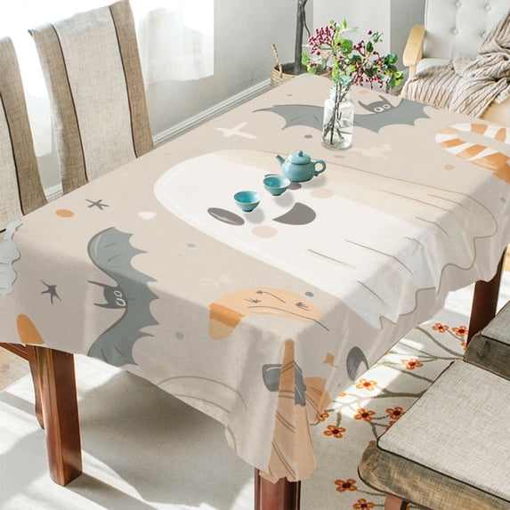 Yayeee Tablecloths for Rectangular Tables 54 x 54 inch Party Table Cover, Halloween Ghosts