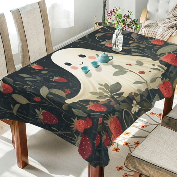 Yayeee Tablecloths for Rectangular Tables 60 x 120 inch Party Table Cover, Happy Ghost