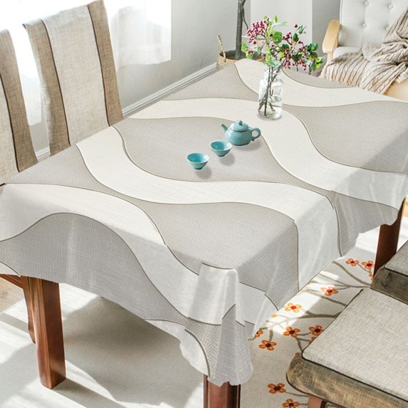 Yayeee Tablecloths for Rectangular Tables 60 x 90 inch Party Table Cover, Light Gray Pattern
