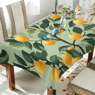 Yayeee Tablecloths for Rectangular Tables 54 x 54 inch Party Table Cover, Orange Tree