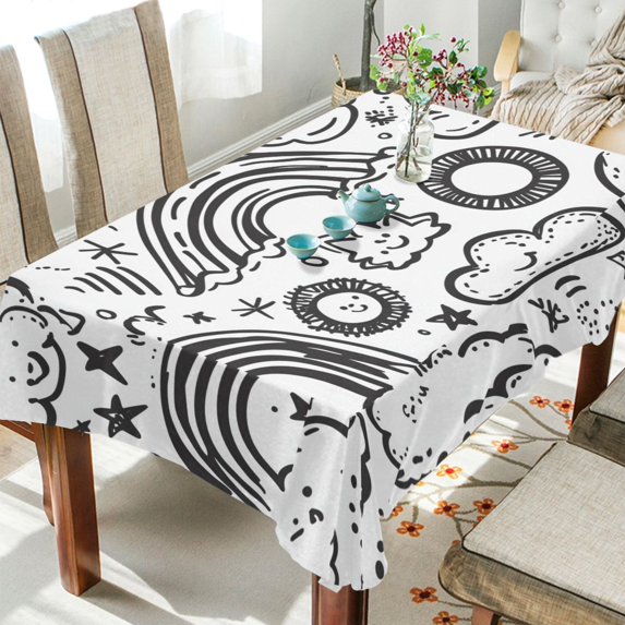 Yayeee Tablecloths for Rectangular Tables 54 x 54 inch Party Table Cover, Rainbows