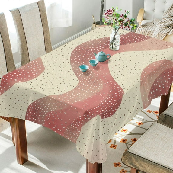 Yayeee Tablecloths for Rectangular Tables 60 x 90 inch Party Table Cover, Soft Pink Pattern