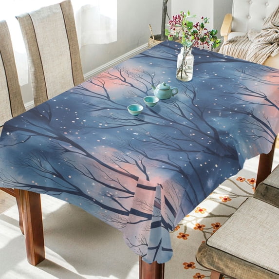 Yayeee Tablecloths for Rectangular Tables 60 x 60 inch Party Table Cover, Trees in The Night