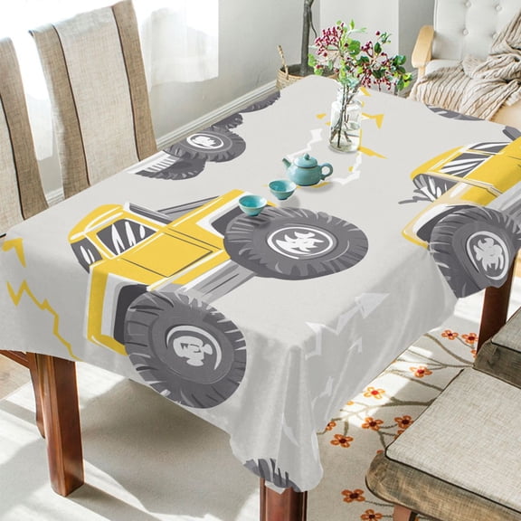 Yayeee Tablecloths for Rectangular Tables 60 x 120 inch Party Table Cover, Trucks Pattern