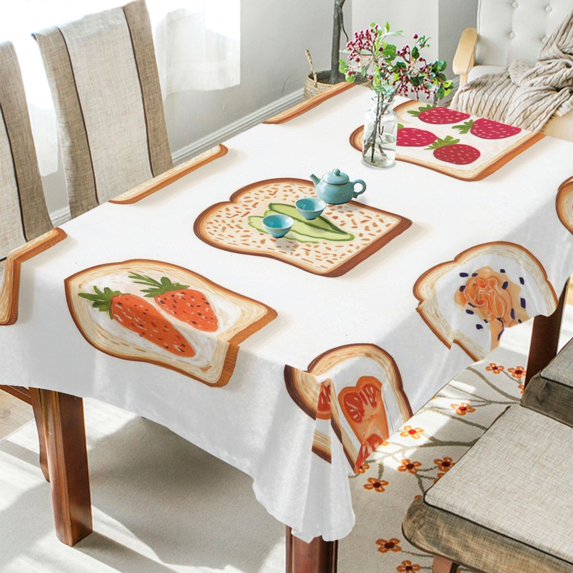 Yayeee Tablecloths for Rectangular Tables 60 x 60 inch Party Table Cover, Various Toasts