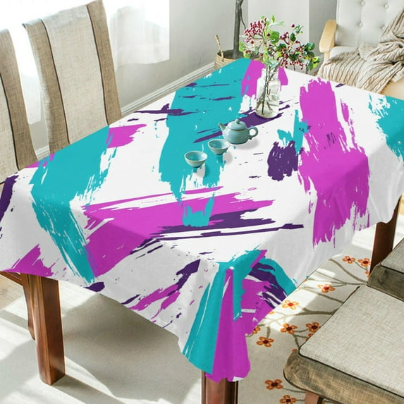 Yayeee Tablecloths 54" x 54" Rectangle Wrinkle Resistant Party Table Cover, Abstract Drawing