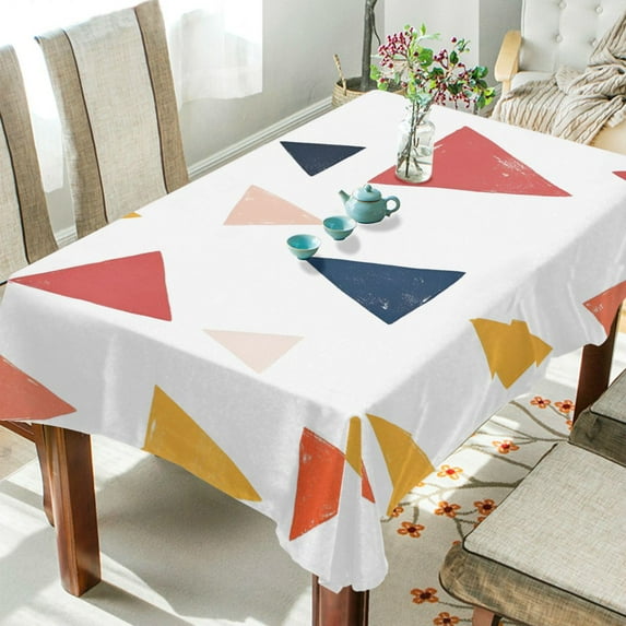 Yayeee Tablecloths 54" x 54" Rectangle Wrinkle Resistant Party Table Cover, Abstract Triangles