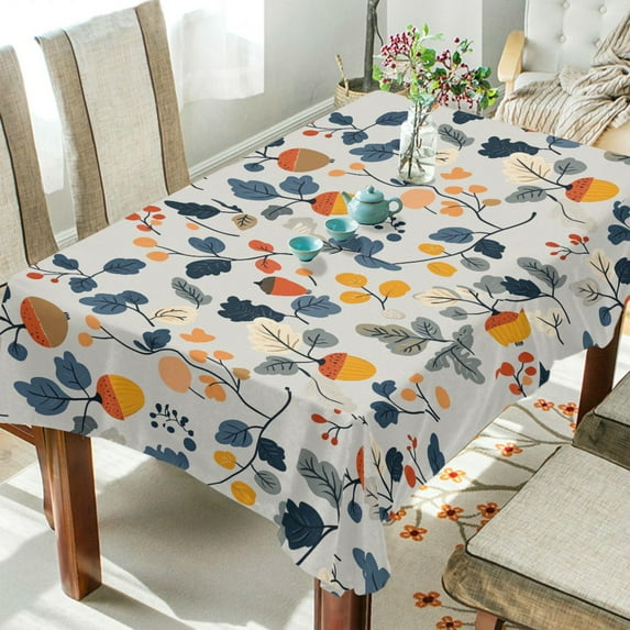 Yayeee Tablecloths 54" x 54" Rectangle Wrinkle Resistant Party Table Cover, Acorn Leaves Pattern