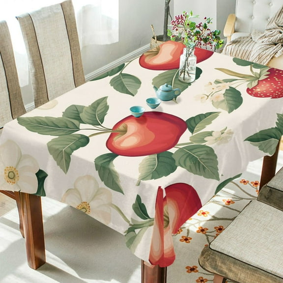 Yayeee Tablecloths 54" x 54" Rectangle Wrinkle Resistant Party Table Cover, Apples Flower Pattern