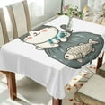 thumbnail image 1 of Yayeee Tablecloths 54" x 54" Rectangle Wrinkle Resistant Party Table Cover, Beige Cute Cat, 1 of 8