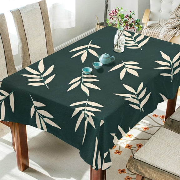Yayeee Tablecloths 54" x 54" Rectangle Wrinkle Resistant Party Table Cover, Beige Leaves