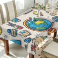 thumbnail image 1 of Yayeee Tablecloths 54" x 54" Rectangle Wrinkle Resistant Party Table Cover, Beige School, 1 of 8