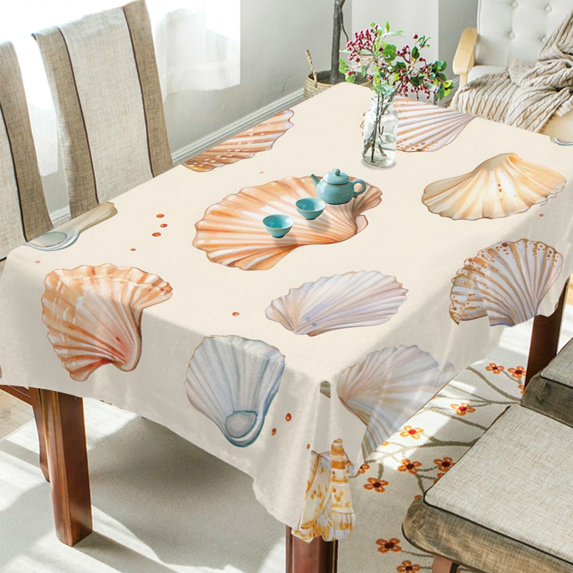 Yayeee Tablecloths 54" x 54" Rectangle Wrinkle Resistant Party Table Cover, Beige Seashell