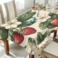 thumbnail image 1 of Yayeee Tablecloths 54" x 54" Rectangle Wrinkle Resistant Party Table Cover, Beige Strawberry, 1 of 8