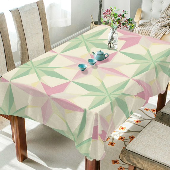 Yayeee Tablecloths 54" x 54" Rectangle Wrinkle Resistant Party Table Cover, Beige Symmetrical Stars