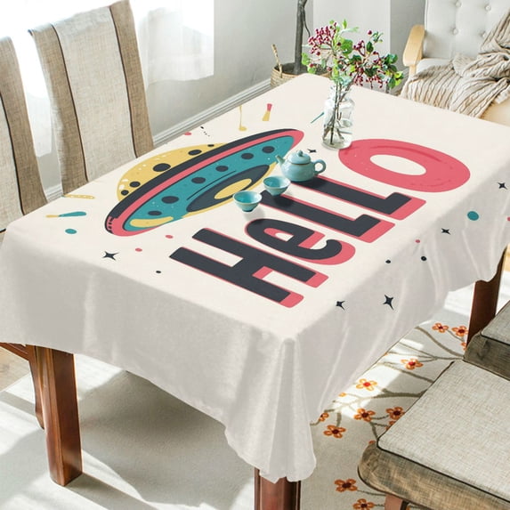 Yayeee Tablecloths 54" x 54" Rectangle Wrinkle Resistant Party Table Cover, Beige UFO