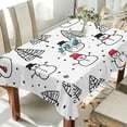 thumbnail image 1 of Yayeee Tablecloths 54" x 54" Rectangle Wrinkle Resistant Party Table Cover, Black Cartoon Snowmen, 1 of 8