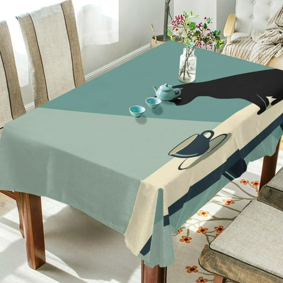 Yayeee Tablecloths 54" x 54" Rectangle Wrinkle Resistant Party Table Cover, Black Cat