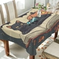 thumbnail image 1 of Yayeee Tablecloths 54" x 54" Rectangle Wrinkle Resistant Party Table Cover, Black Halloween Cat, 1 of 8