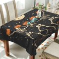 thumbnail image 1 of Yayeee Tablecloths 54" x 54" Rectangle Wrinkle Resistant Party Table Cover, Black Halloween Dancing Skeleton, 1 of 8