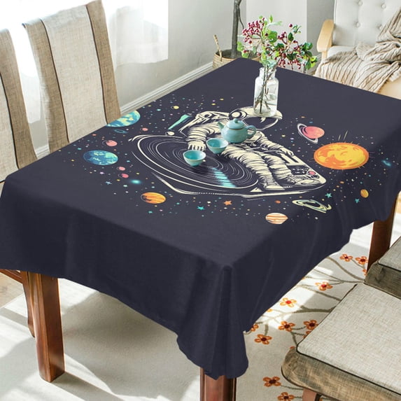 Yayeee Tablecloths 54" x 54" Rectangle Wrinkle Resistant Party Table Cover, Black Record