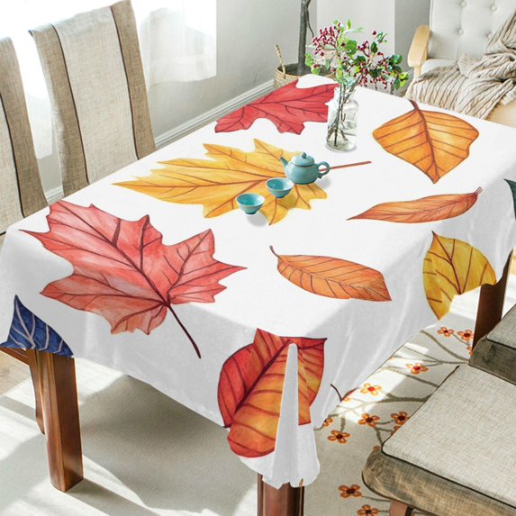 Yayeee Tablecloths 54" x 54" Rectangle Wrinkle Resistant Party Table Cover, Blue Leaves