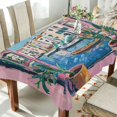 thumbnail image 1 of Yayeee Tablecloths 54" x 54" Rectangle Wrinkle Resistant Party Table Cover, Blue Plants Window, 1 of 8