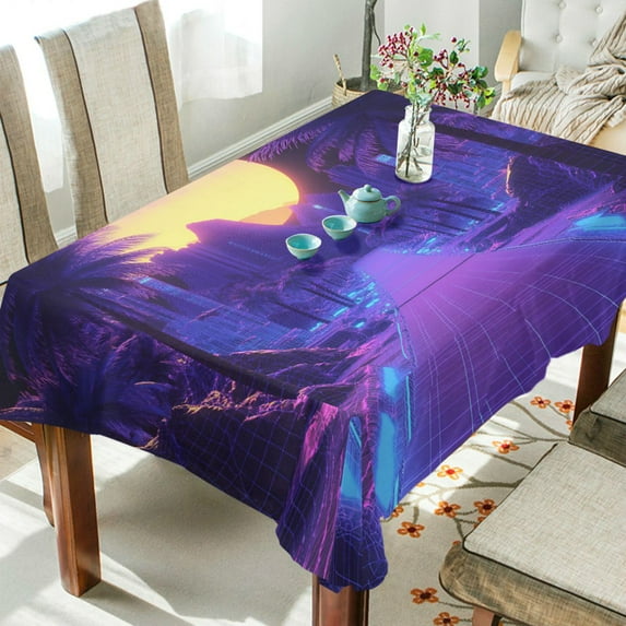 Yayeee Tablecloths 54" x 54" Rectangle Wrinkle Resistant Party Table Cover, Blue Road