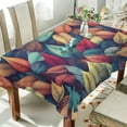 thumbnail image 1 of Yayeee Tablecloths 54" x 54" Rectangle Wrinkle Resistant Party Table Cover, Blue Vibrant Leaves Pattern, 1 of 8