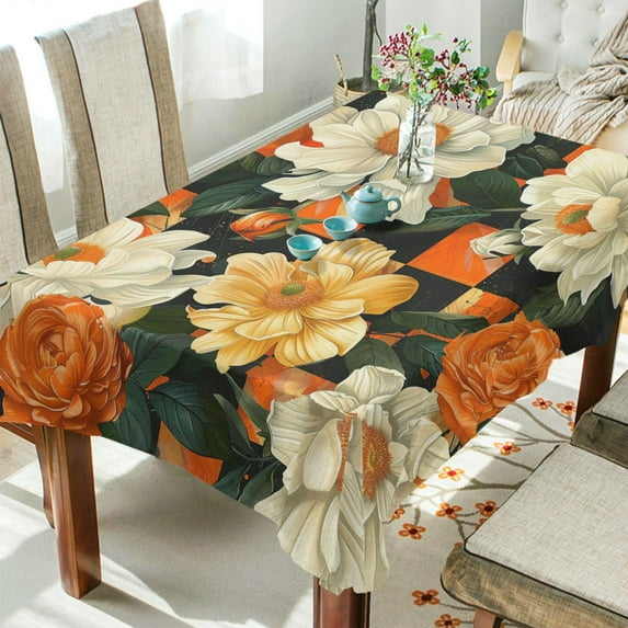 Yayeee Tablecloths 54" x 54" Rectangle Wrinkle Resistant Party Table Cover, Bright Floral