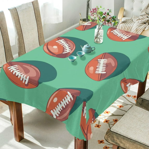 Yayeee Tablecloths 54" x 54" Rectangle Wrinkle Resistant Party Table Cover, Brown American Footballs