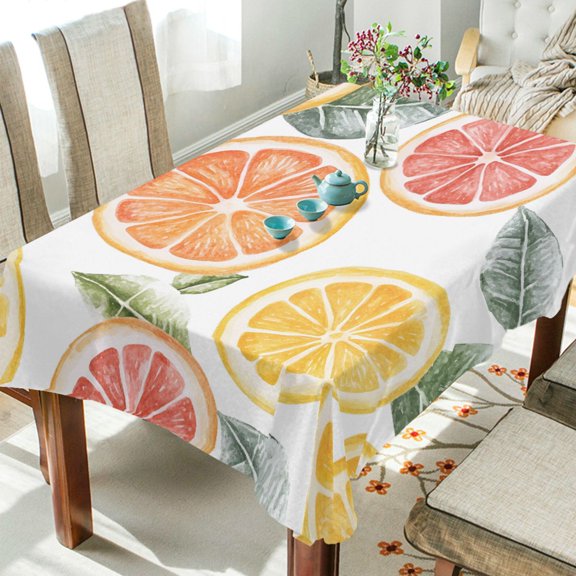 Yayeee Tablecloths 54" x 54" Rectangle Wrinkle Resistant Party Table Cover, Candy Grapefruit Slices
