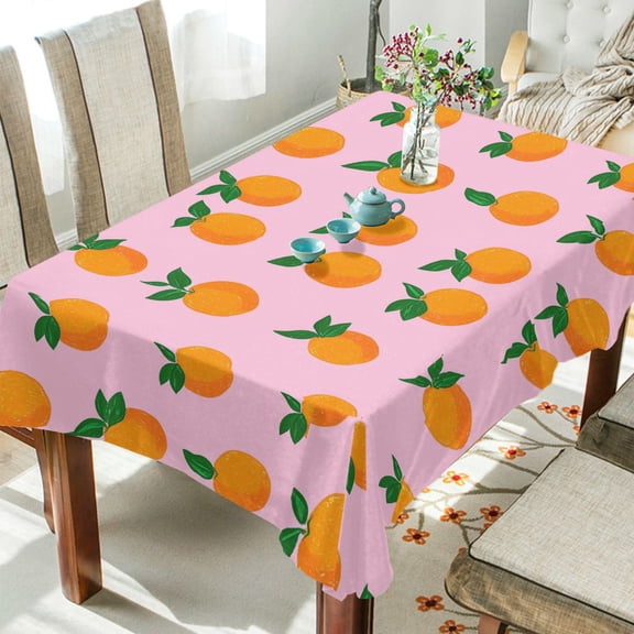 Yayeee Tablecloths 54" x 54" Rectangle Wrinkle Resistant Party Table Cover, Cartoon Oranges