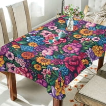 Yayeee Tablecloths 54" x 54" Rectangle Wrinkle Resistant Party Table Cover, Charming Floral Pattern