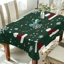Yayeee Tablecloths 54" x 54" Rectangle Wrinkle Resistant Party Table Cover, Christmas Santa Hats