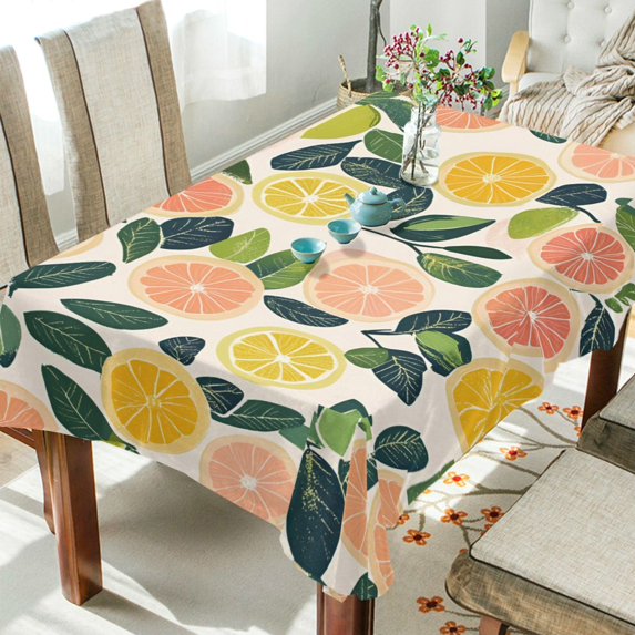 Yayeee Tablecloths 54" x 54" Rectangle Wrinkle Resistant Party Table Cover, Citrus Fruits