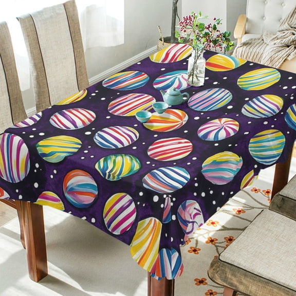 Yayeee Tablecloths 54" x 54" Rectangle Wrinkle Resistant Party Table Cover, Colorful Candies