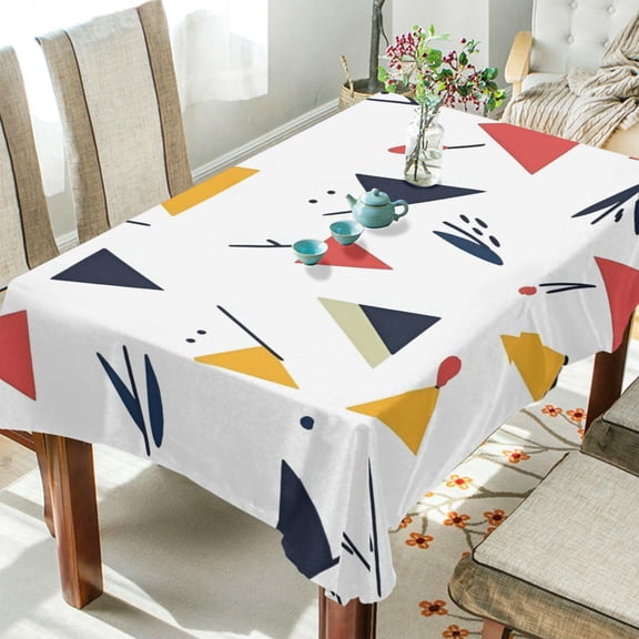 Yayeee Tablecloths 54" x 54" Rectangle Wrinkle Resistant Party Table Cover, Colorful Triangles