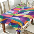 thumbnail image 1 of Yayeee Tablecloths 54" x 54" Rectangle Wrinkle Resistant Party Table Cover, Colorful Wavy Pattern, 1 of 8