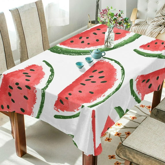 Yayeee Tablecloths 54" x 54" Rectangle Wrinkle Resistant Party Table Cover, Cute Watermelon
