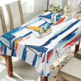 thumbnail image 1 of Yayeee Tablecloths 54" x 54" Rectangle Wrinkle Resistant Party Table Cover, Dark Blue Hand Drawn Sailboats, 1 of 8