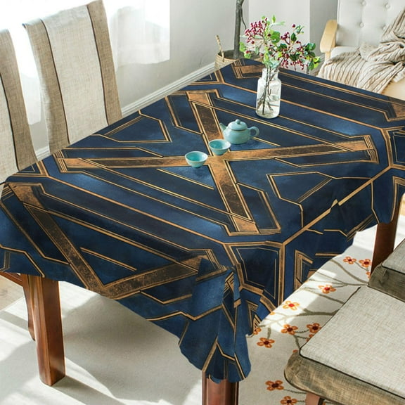 Yayeee Tablecloths 54" x 54" Rectangle Wrinkle Resistant Party Table Cover, Elegant Geometric Pattern