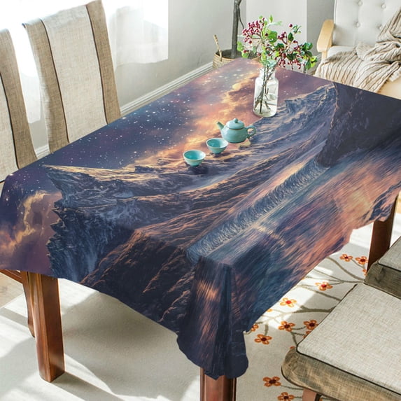 Yayeee Tablecloths 54" x 54" Rectangle Wrinkle Resistant Party Table Cover, Ethereal Mountain