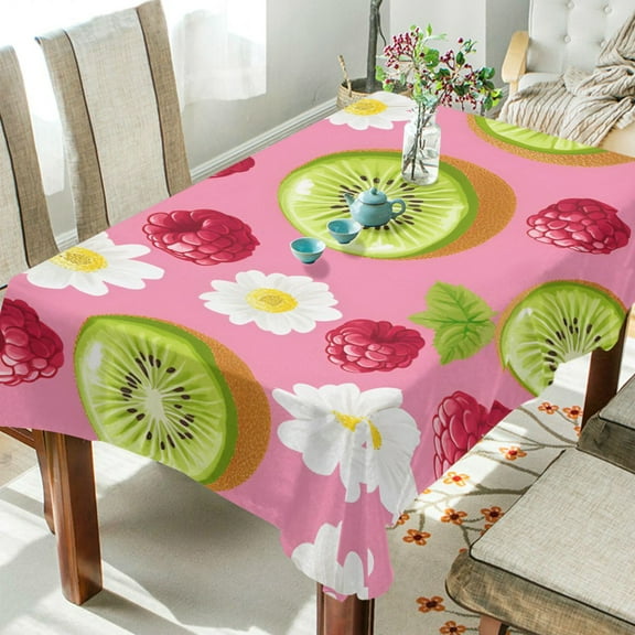Yayeee Tablecloths 54" x 54" Rectangle Wrinkle Resistant Party Table Cover, Floral Raspberries